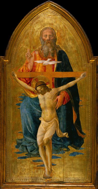 Heilige Drie-eenheid met heiligen, c.1470-75 door Domenico di Michelino